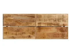 Mesa alta de hierro y madera maciza de mango 180x70x107 cm