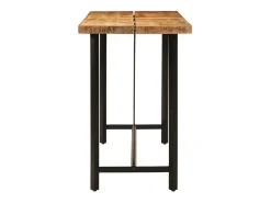 Mesa alta de hierro y madera maciza de mango 180x70x107 cm