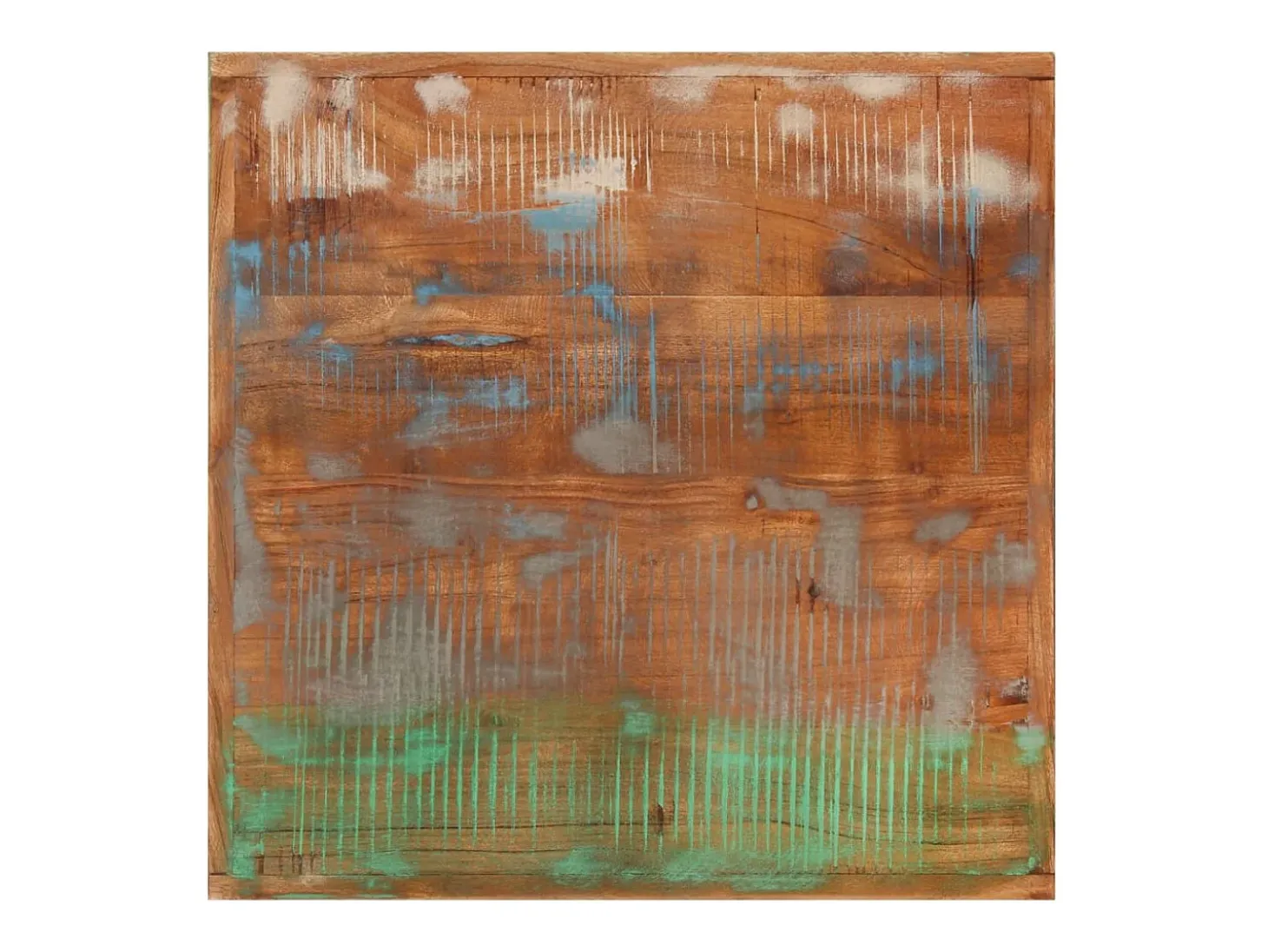 Mesa alta de hierro y madera maciza reciclada 55x55x107 cm