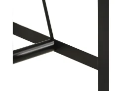 Mesa alta de hierro y madera maciza reciclada 55x55x107 cm