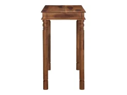 Mesa alta de madera maciza de acacia 120x60x107 cm