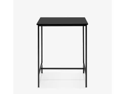 Mesa alta de 70x70 cm para bar cocina y cafetería de metal blanco y negro Zakis - Negro
