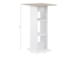 Mesa alta estilo bar/bistro blanca 110 cm 0902060