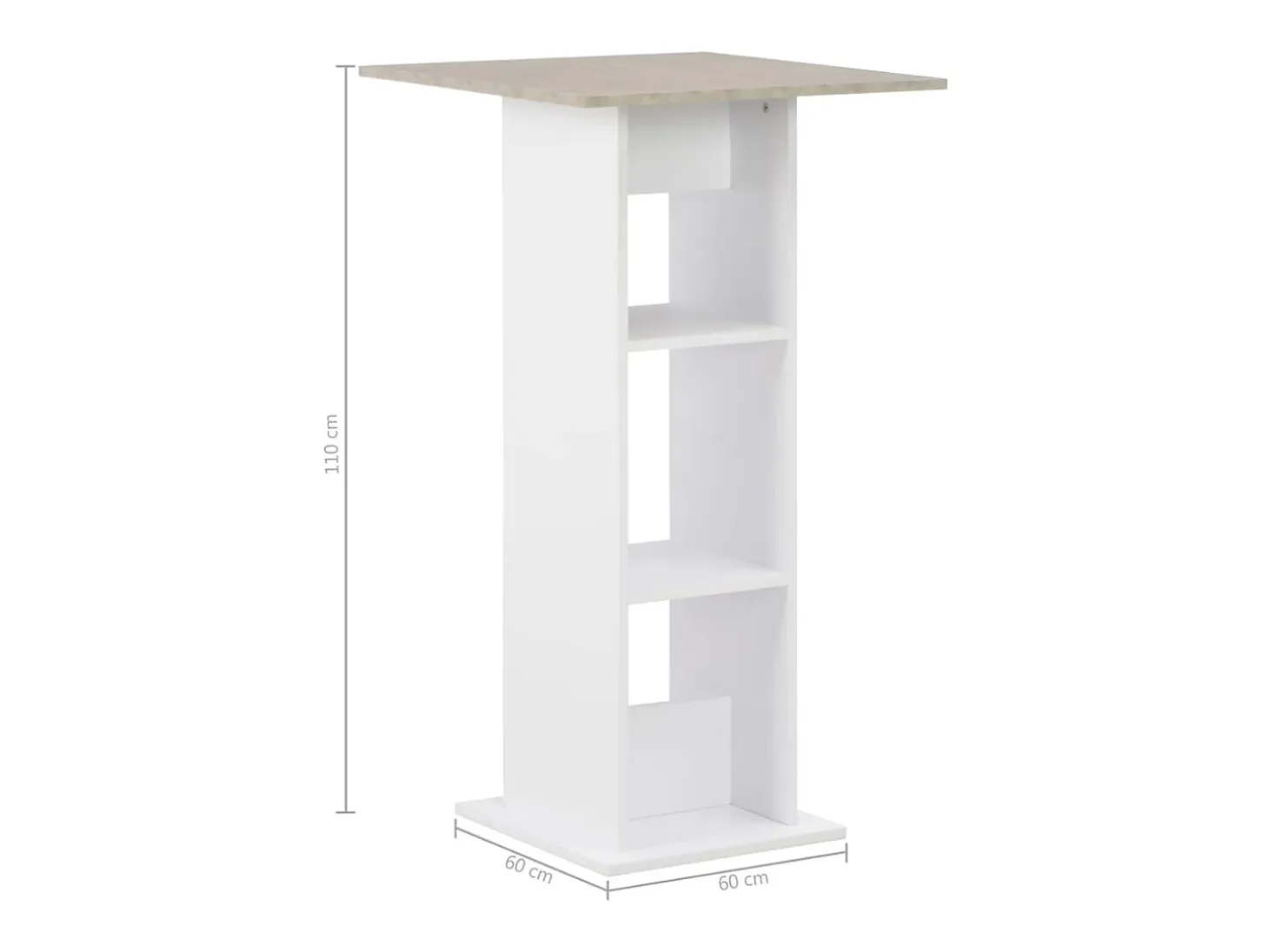 Mesa alta estilo bar/bistro blanca 110 cm 0902060