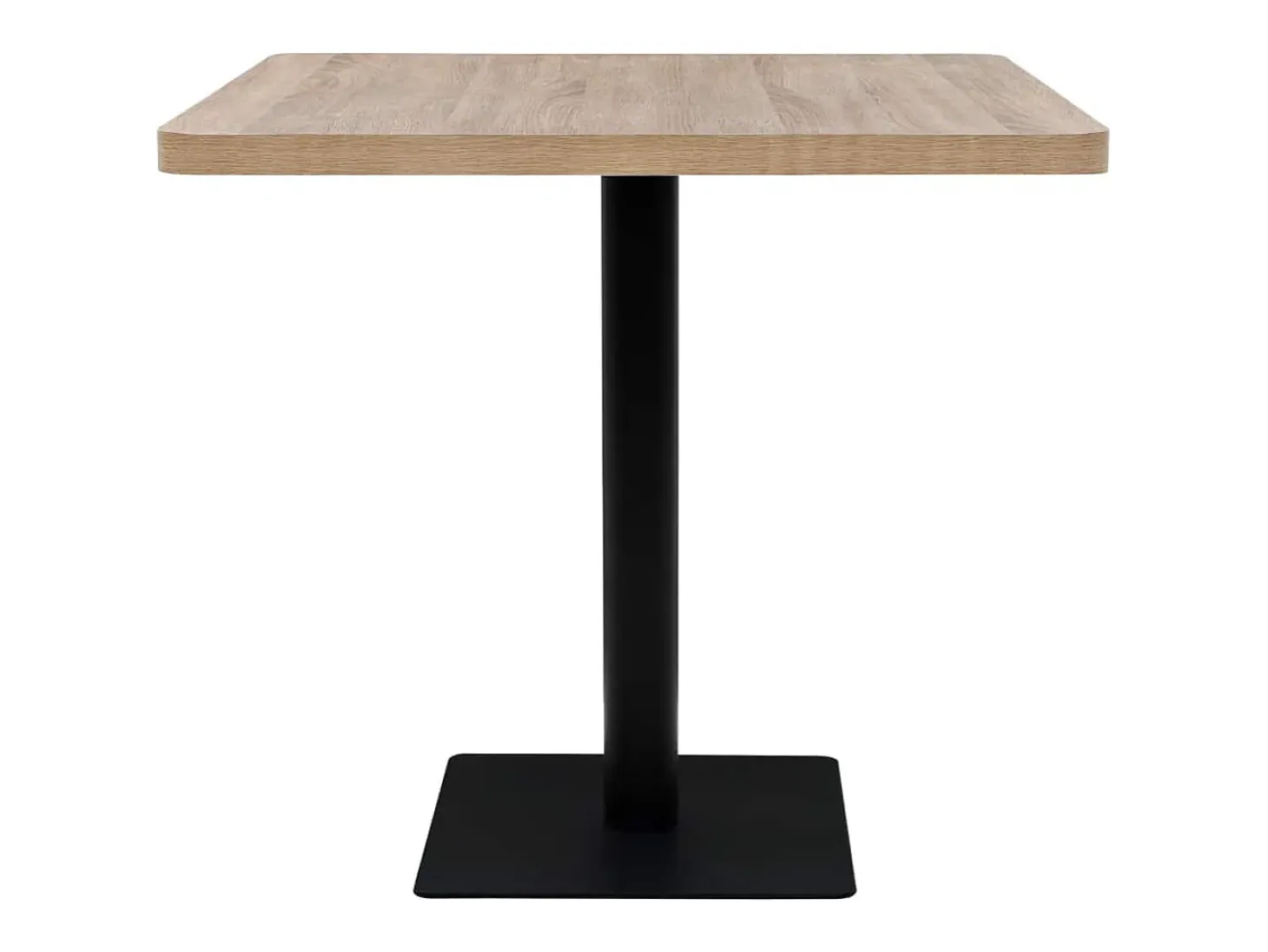 Mesa alta estilo bar/bistro MDF y acero cuadrada 80 x 80 cm roble beige 0902108