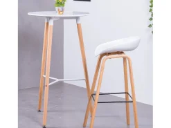 Mesa alta estilo nórdico (102cm) - Palermo - Blanco