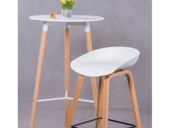 Mesa alta estilo nórdico (102cm) - Palermo - Blanco
