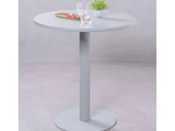 Mesa alta industrial de acero de 76cm de altura - Brandon - Gris