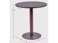 Mesa alta industrial de acero de 76cm de altura - Brandon - Gris