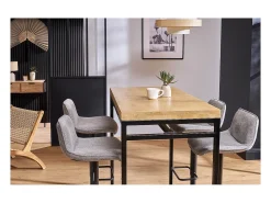 Mesa alta industrial en mango y metal negro YPSTER