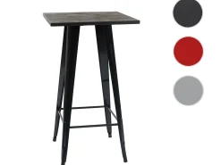 Mesa alta MCW-A73 con tablero de madera incluido, negro