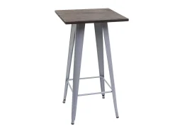 Mesa alta MCW-A73 con tablero de madera incluido, gris