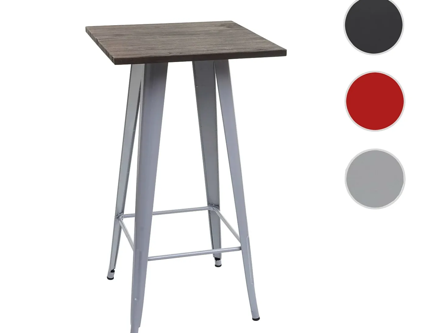 Mesa alta MCW-A73 con tablero de madera incluido, gris
