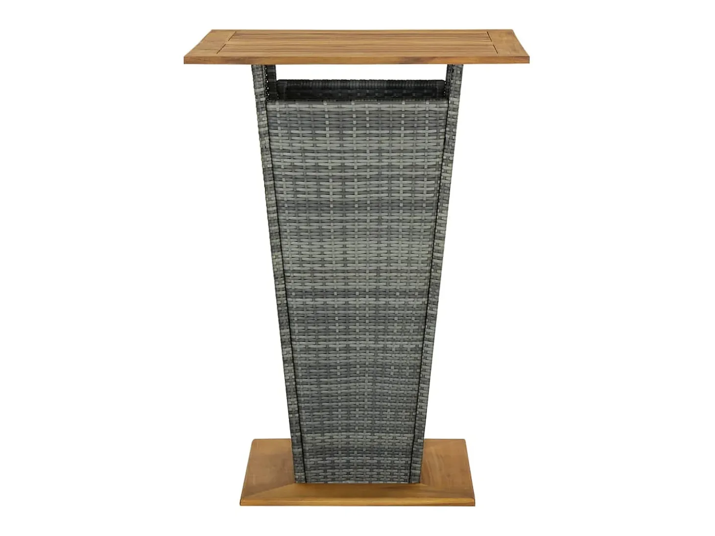 Mesa alta ratán sintético y madera de acacia gris 80x80x110 cm ES892591