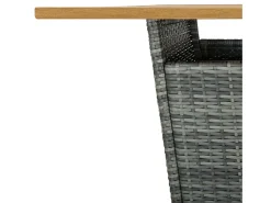 Mesa alta ratán sintético y madera de acacia gris 80x80x110 cm ES892591