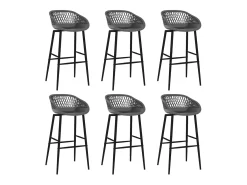 Mesa alta y taburetes de bar 7 piezas negro y gris