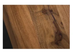 Mesa ARKAYA 160 cm – Tablero de madera de acacia salvaje barnizada y patas de metal negro en U – Estilo industrial