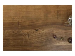 Mesa ARKAYA 200 cm – Tablero de madera maciza de acacia barnizada y patas de metal negro en X