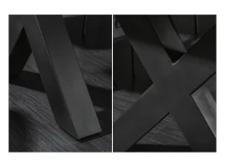 Mesa ARKAYA 200 cm – Tablero de madera maciza de acacia barnizada y patas de metal negro en X