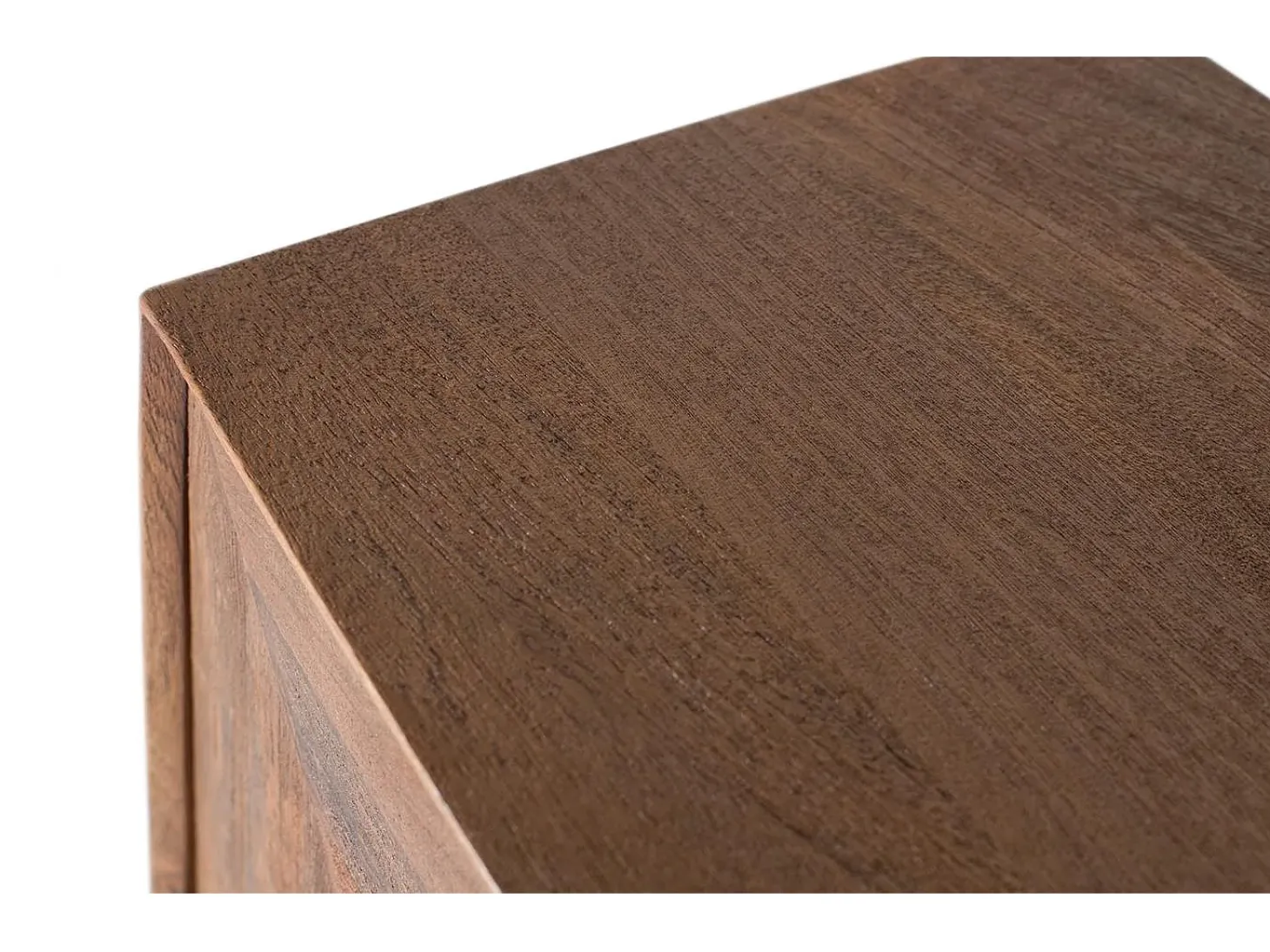 Mesa auxiliar circular de madera de mango