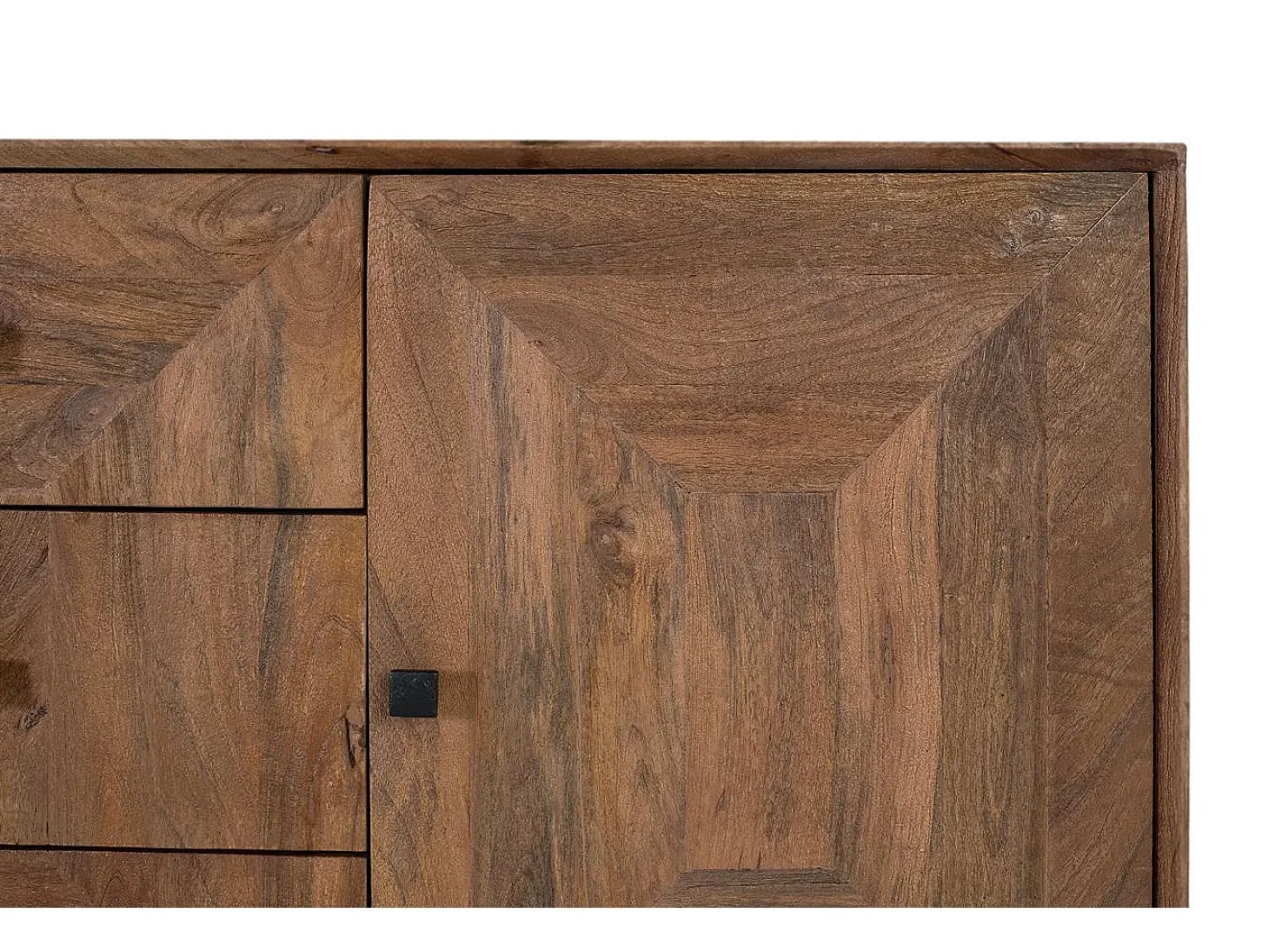 Mesa auxiliar circular de madera de mango