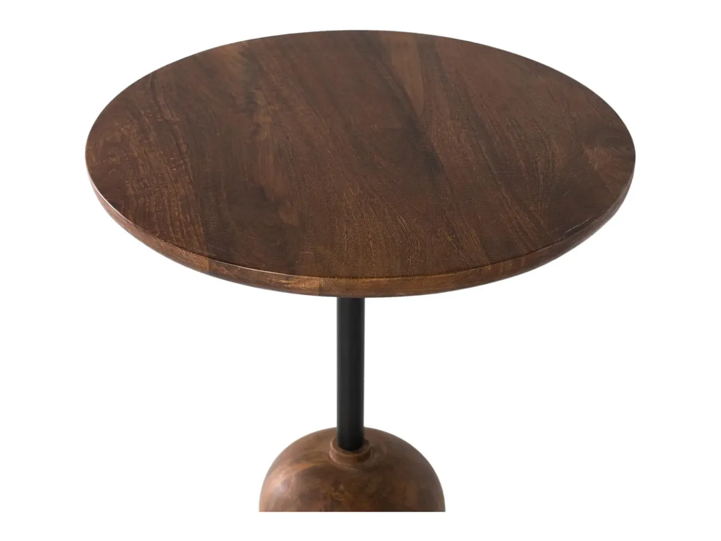 Mesa auxiliar circular de madera de mango