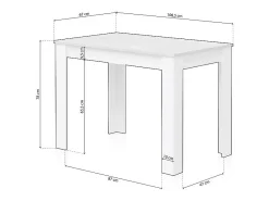 Mesa auxiliar Cloe para Cocina/Salón Blanco Artik y Cemento 78x109x67 cm