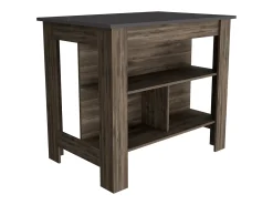 Mesa Auxiliar de cocina Cala en melamina con 3 estantes , 89.91 cm X 102.8 cm X 69.85 cm , Marrón
