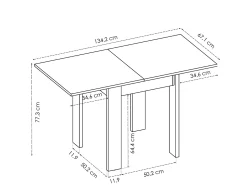Mesa auxiliar extensible Bok blanco 79,2x67,1-134x67,1 cm
