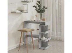 Mesa bar almacenaje contrachapada gris hormigón 100x50x101,5 cm ES695107