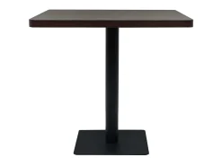 Mesa bar bistró MDF y acero cuadrada fresno oscuro 80x80x75 cm ES260206
