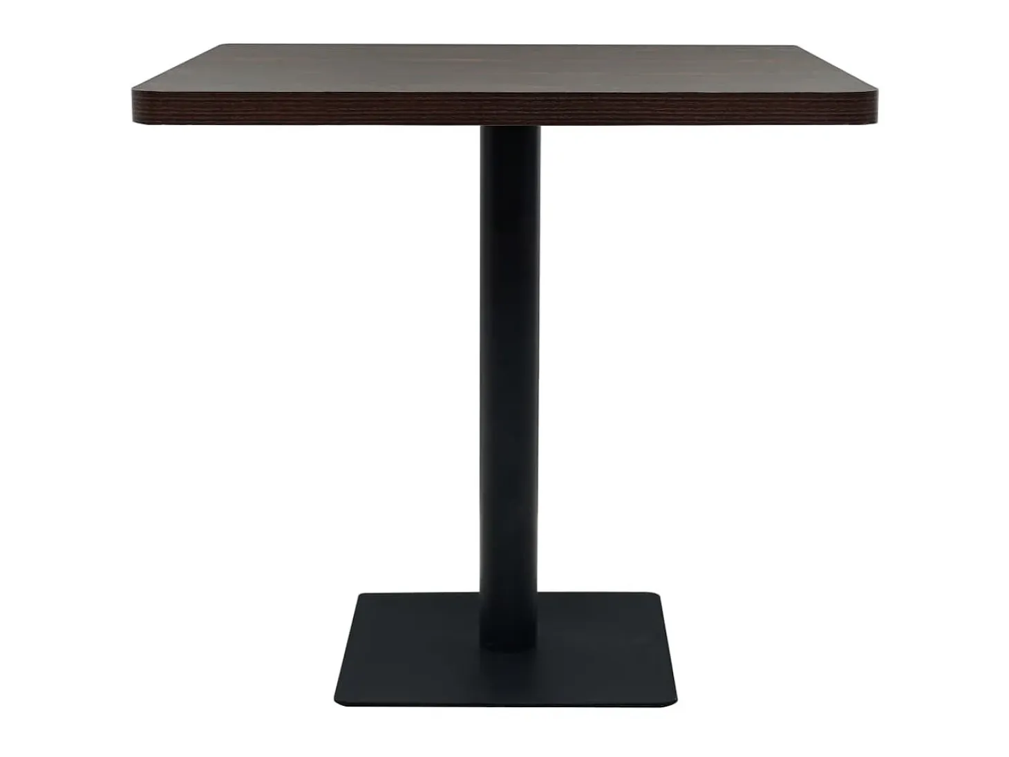 Mesa bar bistró MDF y acero cuadrada fresno oscuro 80x80x75 cm ES260206