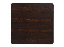 Mesa bar bistró MDF y acero cuadrada fresno oscuro 80x80x75 cm ES260206