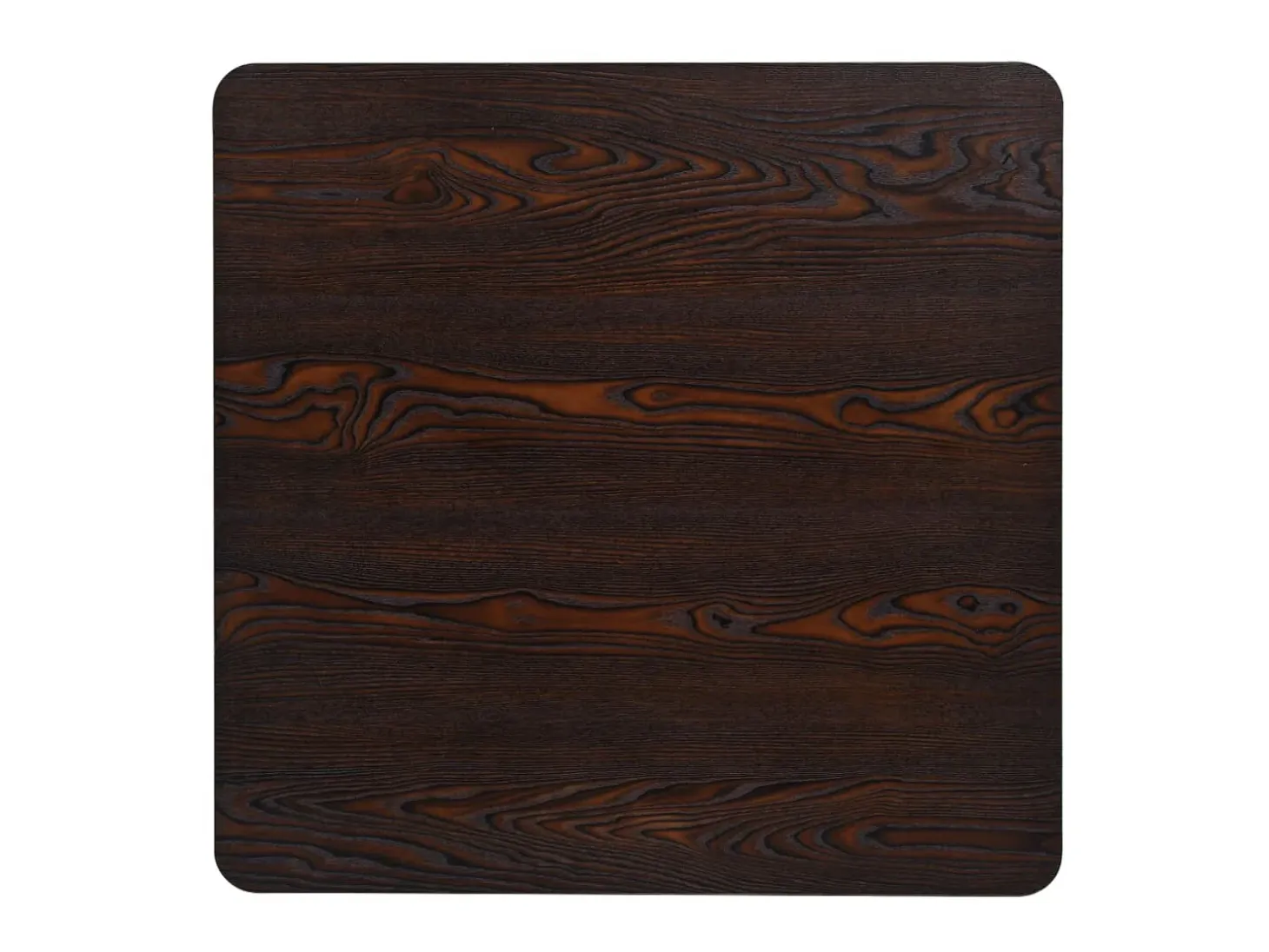 Mesa bar bistró MDF y acero cuadrada fresno oscuro 80x80x75 cm ES260206