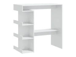 Mesa bar con estante aglomerado blanco brillo 100x50x101,5 cm ES774778