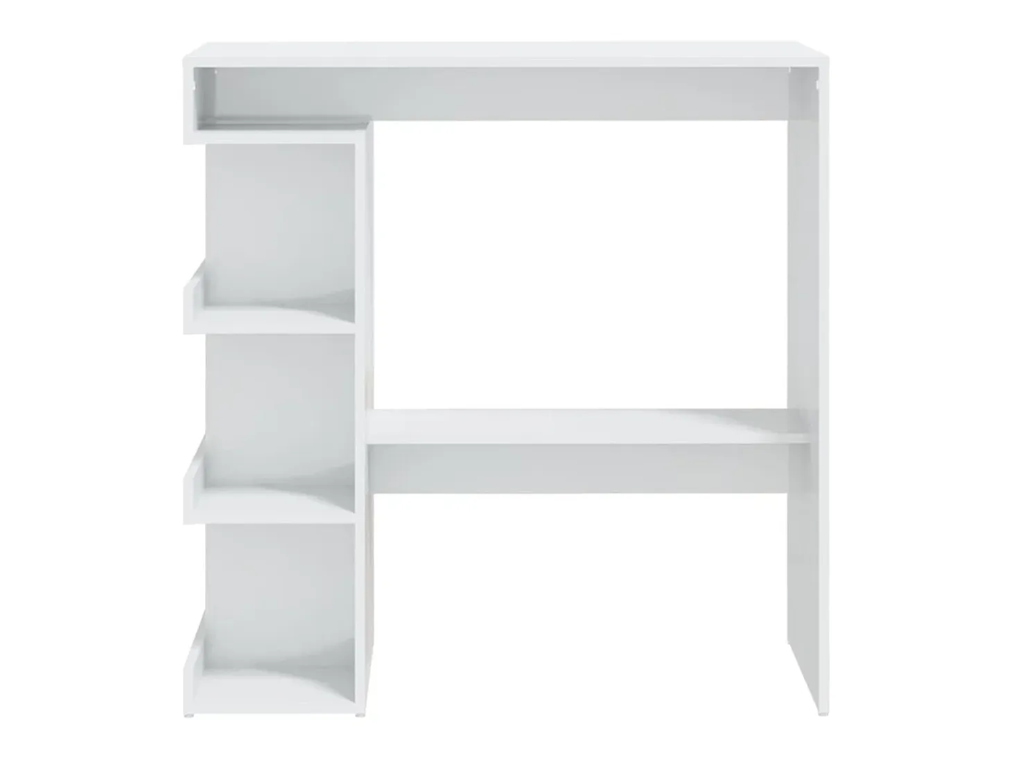 Mesa bar con estante aglomerado blanco brillo 100x50x101,5 cm