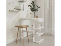 Mesa bar con estante aglomerado blanco brillo 100x50x101,5 cm