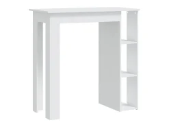 Mesa bar con estante madera contrachapada blanco 102x50x103,5cm ES428296
