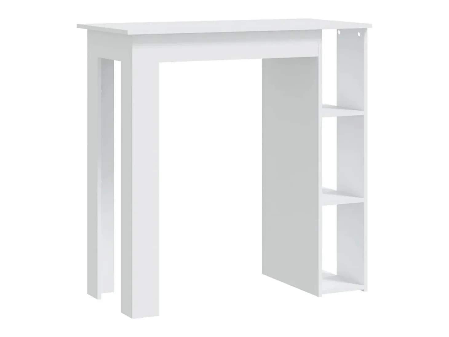 Mesa bar con estante madera contrachapada blanco 102x50x103,5cm ES428296