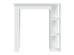 Mesa bar con estante madera contrachapada blanco 102x50x103,5cm ES428296