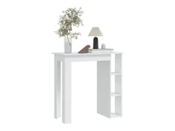 Mesa bar con estante madera contrachapada blanco 102x50x103,5cm
