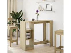 Mesa bar con estante madera roble Sonoma 124x46x103,5 cm