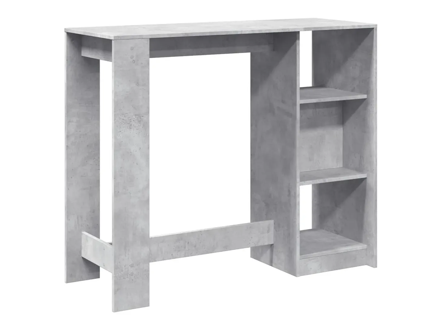 Mesa bar con estante madera gris hormigón 124x46x103,5 cm