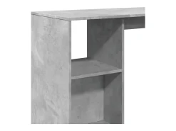 Mesa bar con estante madera gris hormigón 124x46x103,5 cm