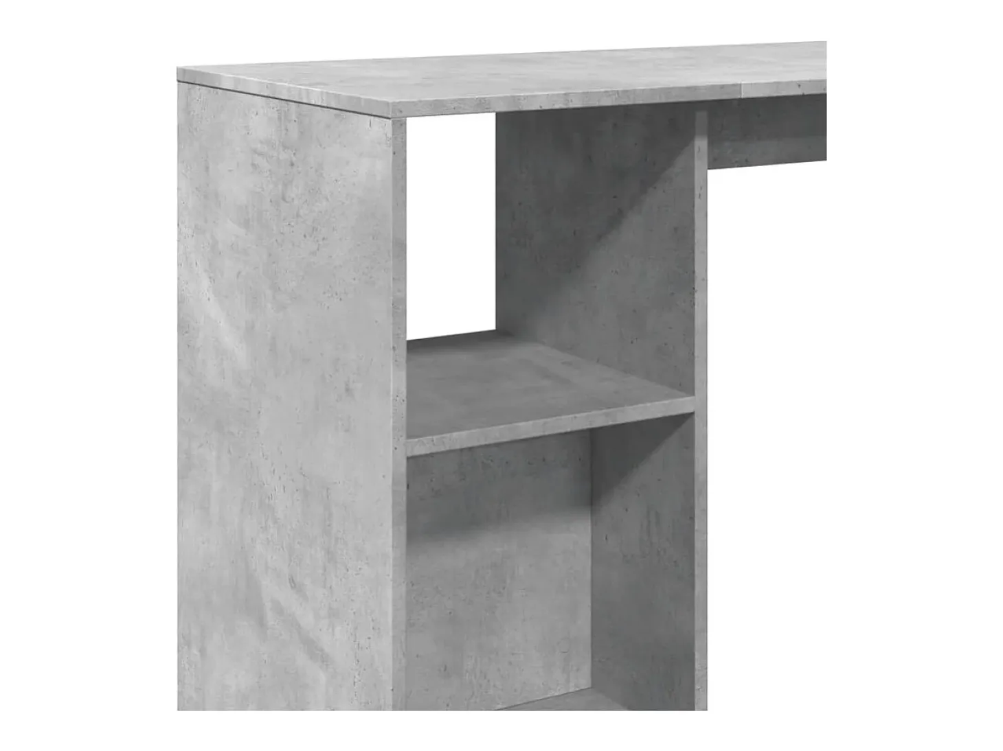 Mesa bar con estante madera gris hormigón 124x46x103,5 cm
