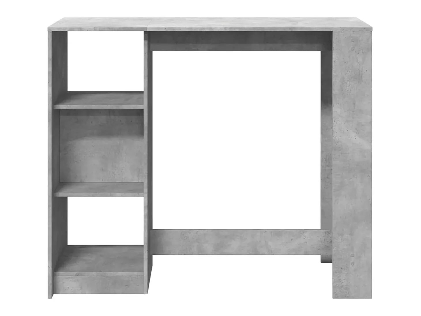 Mesa bar con estante madera gris hormigón 124x46x103,5 cm