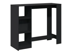 Mesa bar con estante madera ingeniería negra 124x46x103,5 cm