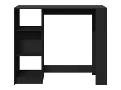 Mesa bar con estante madera ingeniería negra 124x46x103,5 cm