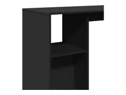 Mesa bar con estante madera ingeniería negra 124x46x103,5 cm