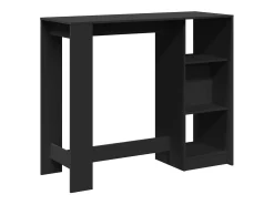 Mesa bar con estante madera ingeniería negra 124x46x103,5 cm